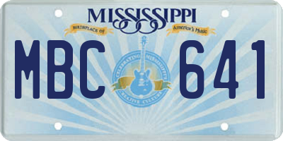 MS license plate MBC641