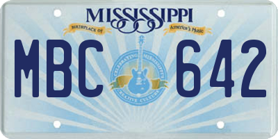 MS license plate MBC642