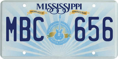MS license plate MBC656