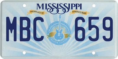 MS license plate MBC659