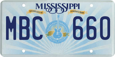 MS license plate MBC660