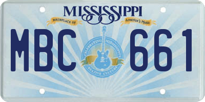 MS license plate MBC661