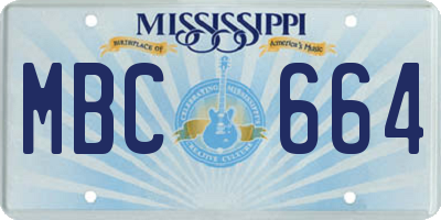 MS license plate MBC664