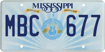 MS license plate MBC677