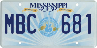 MS license plate MBC681