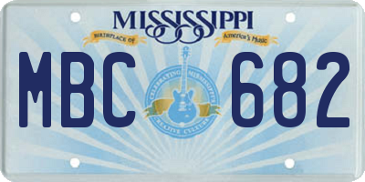 MS license plate MBC682