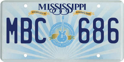 MS license plate MBC686