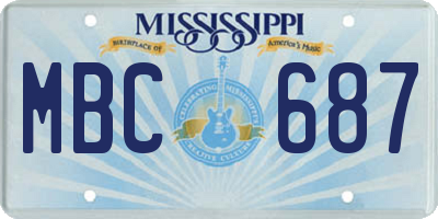 MS license plate MBC687