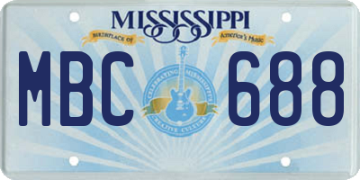 MS license plate MBC688
