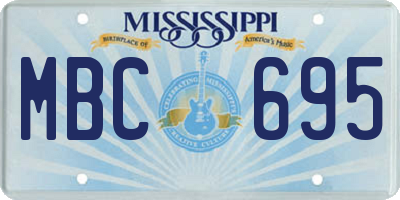 MS license plate MBC695