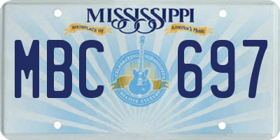 MS license plate MBC697