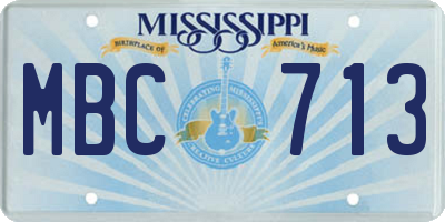 MS license plate MBC713
