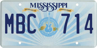 MS license plate MBC714