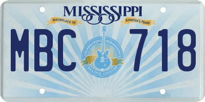 MS license plate MBC718