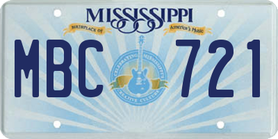MS license plate MBC721