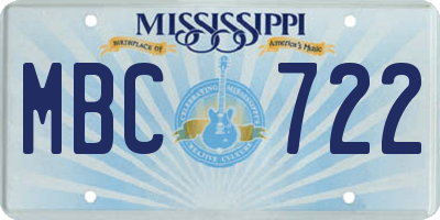MS license plate MBC722