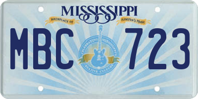 MS license plate MBC723