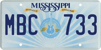 MS license plate MBC733