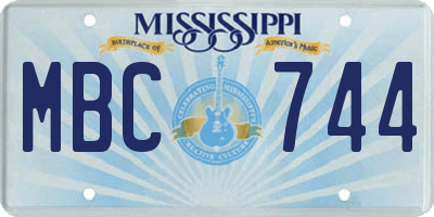 MS license plate MBC744