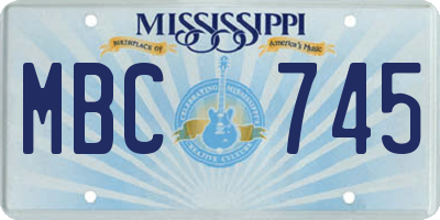 MS license plate MBC745