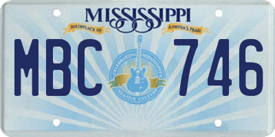 MS license plate MBC746