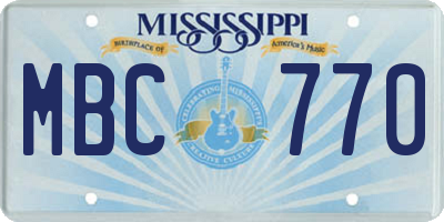 MS license plate MBC770