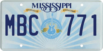 MS license plate MBC771