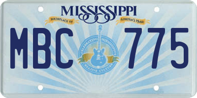 MS license plate MBC775