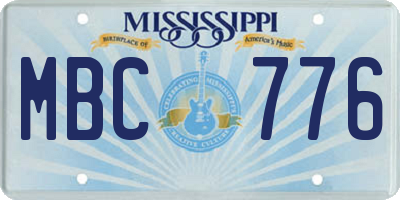 MS license plate MBC776