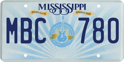 MS license plate MBC780