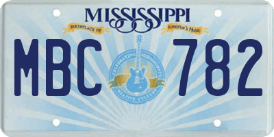 MS license plate MBC782