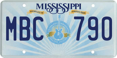 MS license plate MBC790
