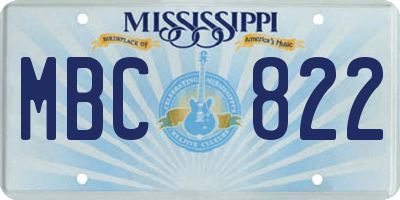 MS license plate MBC822