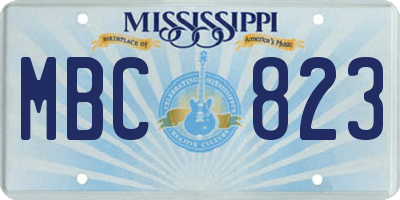 MS license plate MBC823