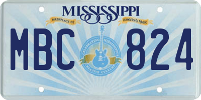 MS license plate MBC824