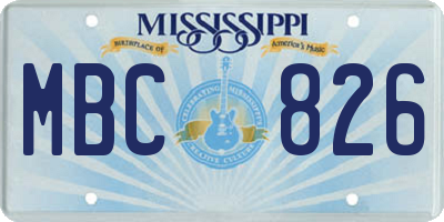 MS license plate MBC826