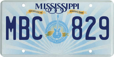 MS license plate MBC829