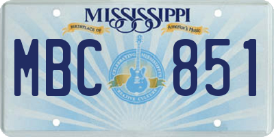 MS license plate MBC851