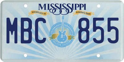 MS license plate MBC855