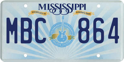 MS license plate MBC864