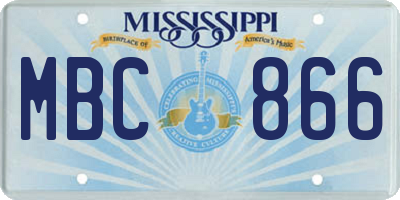 MS license plate MBC866