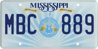 MS license plate MBC889