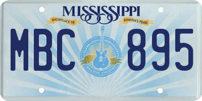 MS license plate MBC895