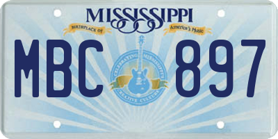 MS license plate MBC897