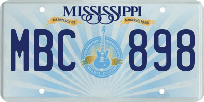 MS license plate MBC898