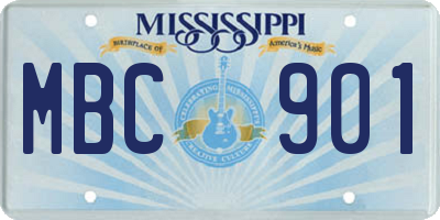 MS license plate MBC901