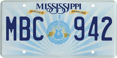 MS license plate MBC942