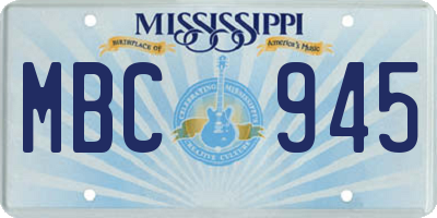 MS license plate MBC945