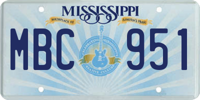 MS license plate MBC951