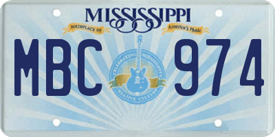 MS license plate MBC974
